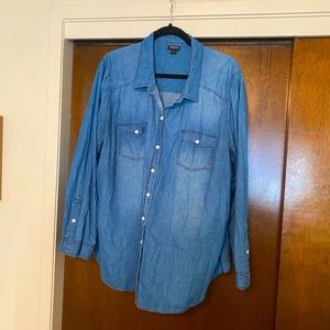 Denim, size 3 barely worn. I have 2 available. No rips, stains, or other damage